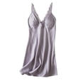 thumbnail image 4 of Blmnix Sexy Nightgown Women's Nightgowns with Built in Bra Sleep Tanks Nightshirt Sleeveless V-Neck Above-the-Knee Purple Sexy Nightgowns for Women,S, 4 of 5