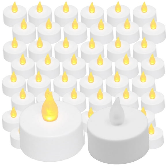 Flickering Tea Lights Amber  48 pieces