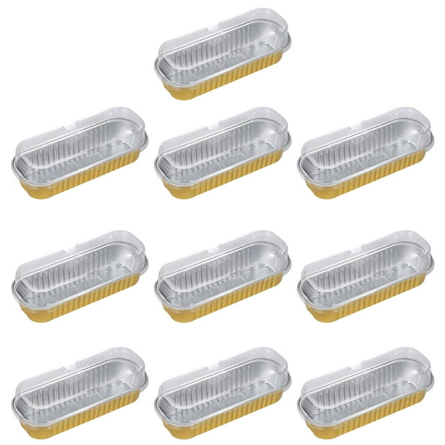 CSChome Aluminum Foil Pan Heat Resistant Rectangle Cake Pan Set Disposable Aluminum Foil Multipurpose with Lid