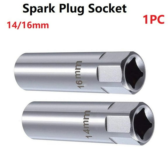 Spark Plug Socket 14Mm 16Mm Connector 3/8 Inch Drives 12 Point Chrome Steel Spark Plug Sleeve Wrench Spring-Clips Removal-Tools 16Mm Fangkenuo