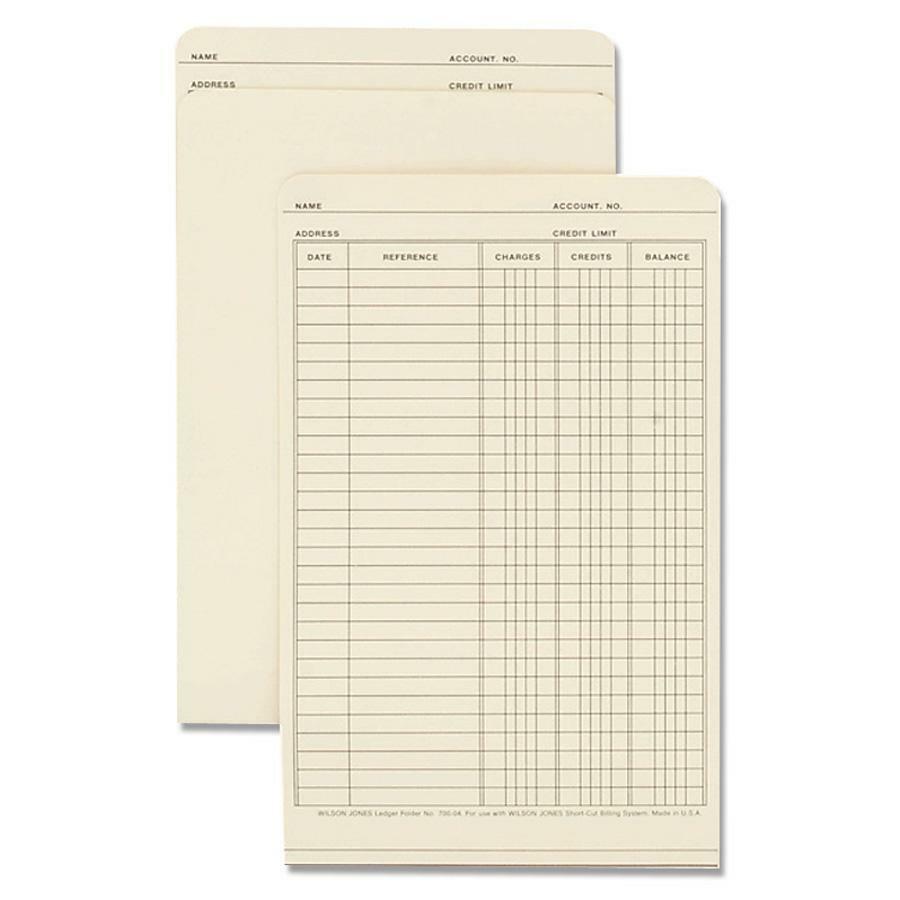 Wilson Jones Folders For Use In Plastic Ledger 91/2"x6" 100/BX Manila