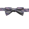 thumbnail image 3 of Ryan Seacrest Mens Matera Stripe Pre-tied Bow Tie, Grey, One Size, 3 of 3