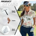 thumbnail image 5 of COEQINE Short Sleeve Golf Shirts for Women Moisture Wicking Soft 1/4 Zip Golf Tops Butterfly Dragonfly and rose Print Lightweight Polo Shirts Quick Dry Fit Workout Sportswear, 2XL, 5 of 7