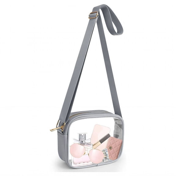 ELORIAH Crossbody Bags for Women Waterproof Purses for Women Large Capacity Clear Bag for Stadium Events Versatile Clear Purse 20x15x7cm,White