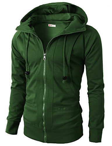 olive green zip up hoodie mens