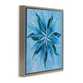 thumbnail image 3 of Stupell Industries Blue Flower Shape Design Floral Painting Brown Floater Framed Canvas Art Print Wall Art, 18 x 18, 3 of 9