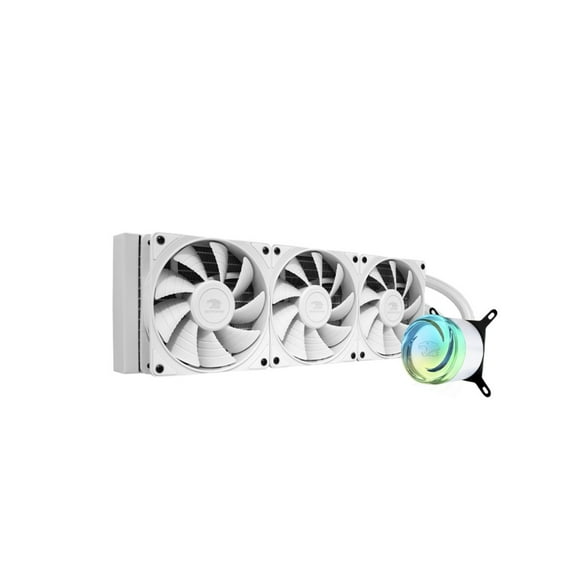 iBUYPOWER - AW4 360mm Radiator CPU Liquid Cooler (3 x 120mm Core Fans) with RGB Display - White