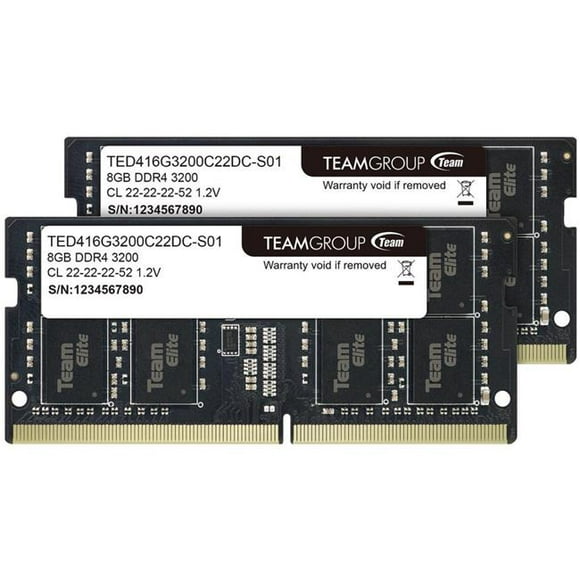 Team Modèle de Mémoire d'Ordinateur Portable Elite 2 x 8GB 260-Pin DDR4 SO-DIMM DDR4 3200