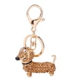 thumbnail image 4 of Llavero con forma de cachorro salchicha con diamantes y diseño moderno y bonito, 4 of 5