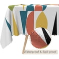 thumbnail image 2 of 60x84inches Mid Century Table Cloth Colorful Geometric Modern 1950s 1960s Abstract Art Fashion Tablecloth Spill Proof Easy Clean Rectangle Table Cover for Kitchen Dining Room Patio Home Decor, 2 of 7