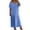Light Blue, variant on Youmylove Women's Casual Dresses Womens Solid Color V Neck Asymmetrical Maxi Dress With Flared Hem Corset Short Party Dresses