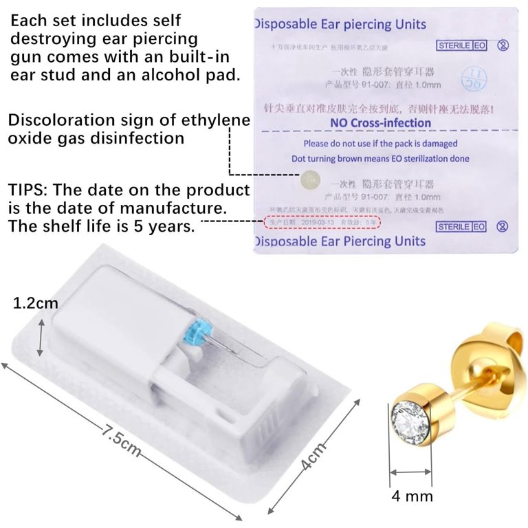 Set Piercing Kit Asepsis Disposable Sterile Ear Piercing Unit