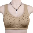thumbnail image 2 of Asxite Women Plus Size Printed Wireless Lift Support Comfortable Breathable Everyday Bra Khaki 46/105, 2 of 4