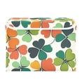 thumbnail image 7 of Yayeee Collapsible Cube Storage Bin with Lid Fabric Closet Decorative Basket with Handles, White Clover Pattern, 7 of 7