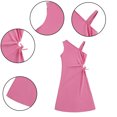 thumbnail image 2 of Qudderr Robe à une Épaule pour Filles Été Décontractée Sans Manches Robe Unie Taille 8-12T, 2 of 9