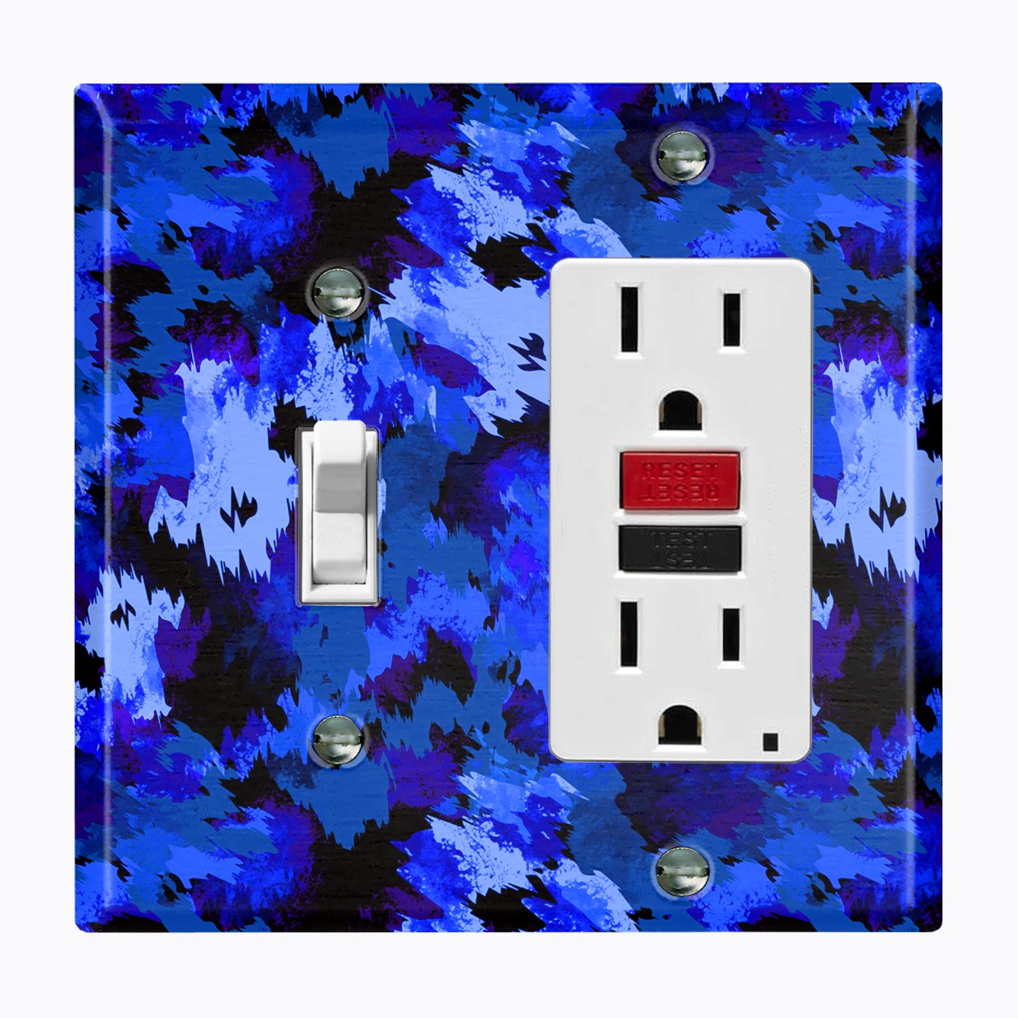 Lighting Switchplates Marble Stone Design Blue And White Decor Metal