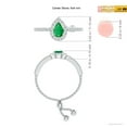 thumbnail image 4 of ANGARA Natural Floating Pear-Shaped Emerald Bolo Ring with Halo in 14K White Gold for Women (Size-6x4mm) | May Birthstone, Birthday, Anniversary, Jewelry Gift for Women | Natural Emerald Ring, 4 of 8