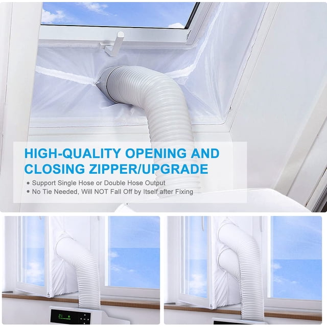 Sello de ventana de aire acondicionado móvil de 400 cm, sello de ventana impermeable, paño de calafateo de ventana de aire acondicionado móvil, ideal para aire acondicionado móvil y secadora de ropa ShuxiuWang 8390613589491