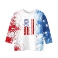 thumbnail image 4 of CCRFTGI 4th of July USA Shirts for Children Girls Size 7 3/4 Sleeve Funny American Flag Stars Striped Summer Freedom T-Shirts Independence Day Girls Fashion Tee Tops Blue 5-6 Years, 4 of 4