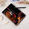 thumbnail image 4 of Spiral Notebook,Double-Wire Spiral College Lined Journal Notebook for Study and Notes,100 Pages,5.71x 8.26 in - Still - life Photography of Red Wine, Glass, Barrel and Grapes, 4 of 7