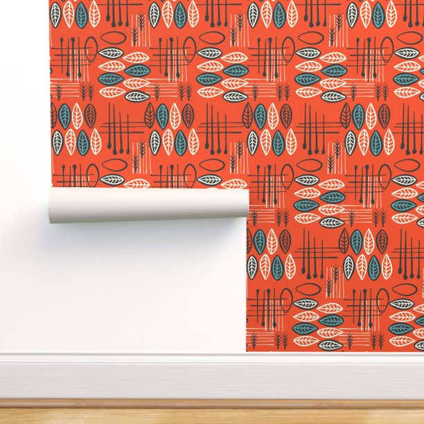 Removable Wallpaper Swatch Mid Century Modern Retro Abstract 1950S