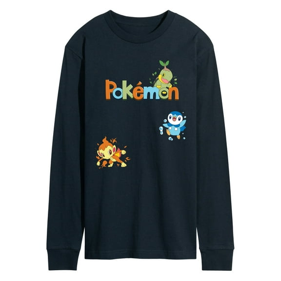 Pokémon - Turtwig, Chimchar, Piplup  - Men's Long Sleeve Graphic T-Shirt