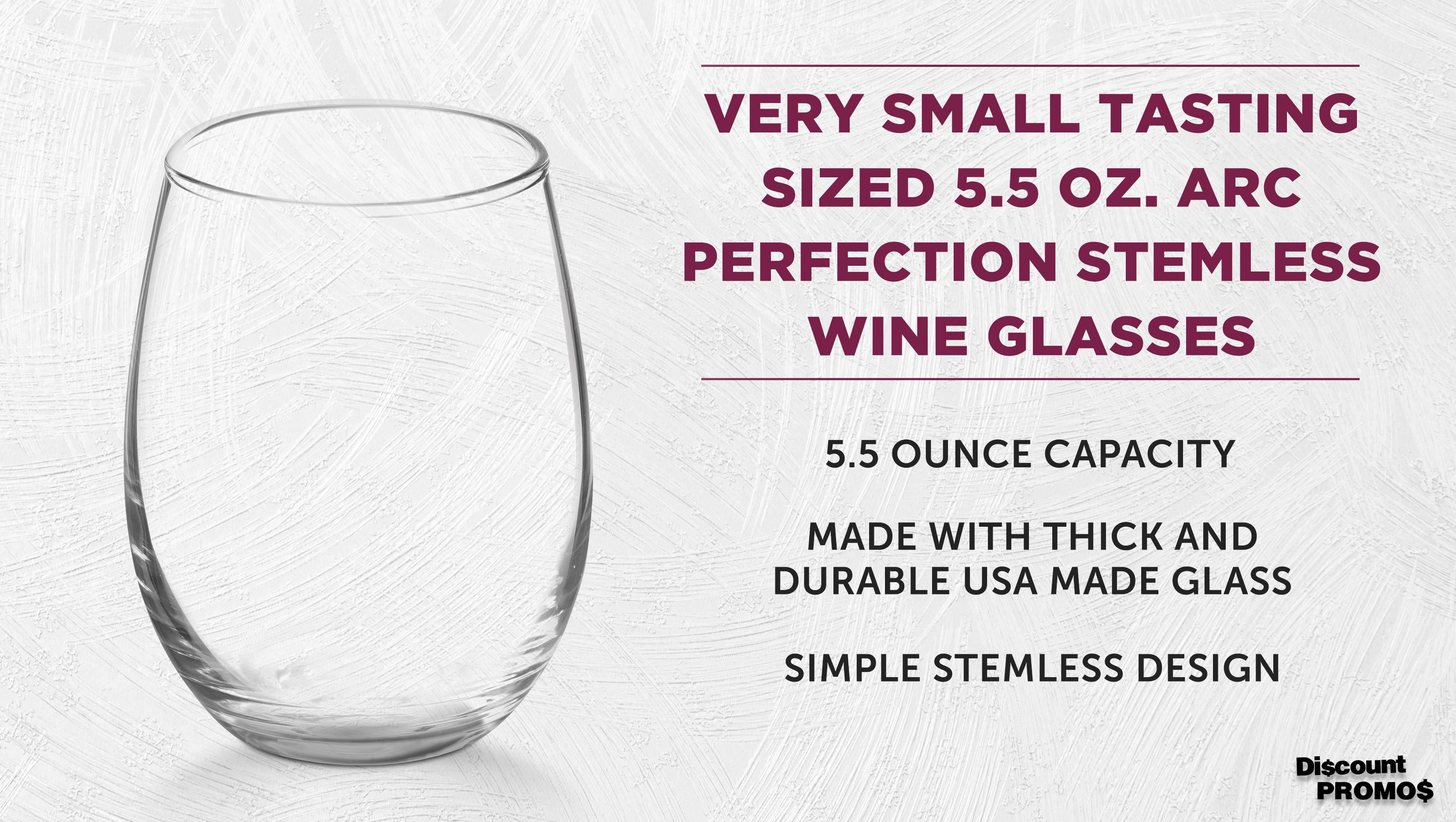 Stemless Wine Glasses by ARC 5.5 oz. Set of 12, Bulk Pack - Perfect for Hotel, Bar, Restaurant or Lounge - Clear