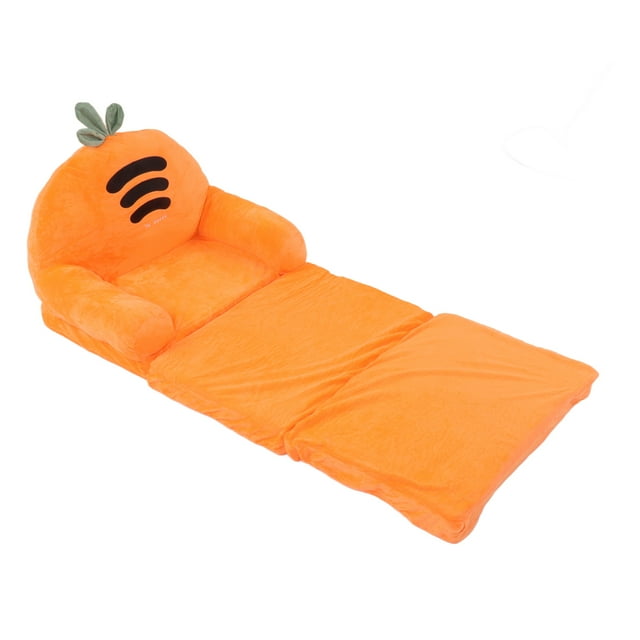 Kids Couch Fold Out, Foldable Safe And Soft Carrot Cartoon Shape 2 In 1 Sofa Bed Couch With Zipper Easy To Clean Convertible Chair Bed