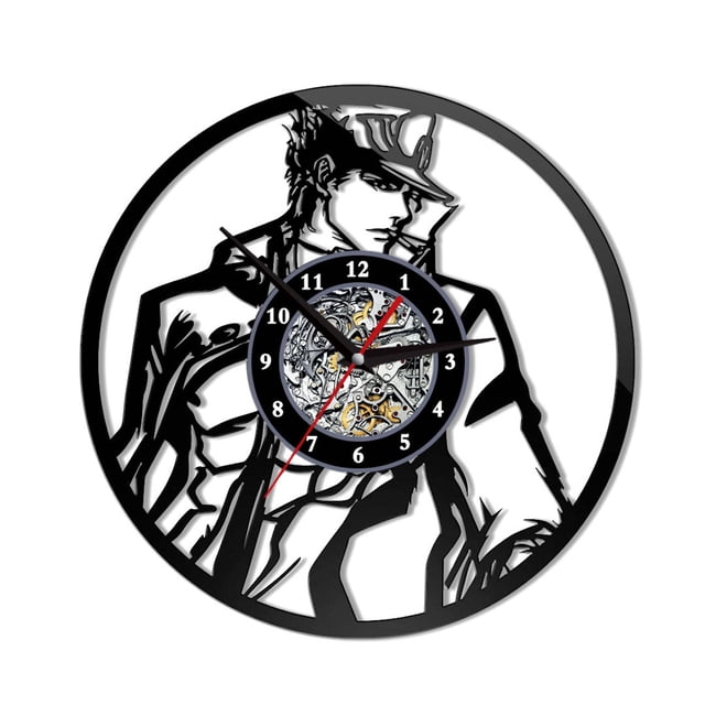 Reloj de pared JoJos Bizarre Adventures Kujo Jotaro Anime Vinyl