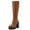 Taupe PU 369, variant on Women's Extra Wide Calf Knee High Boots True Wide Width Platform Chunky Heeled Gogo Boots Rounded Toe Block Heel Tall Boot for Women.