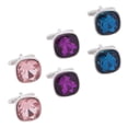 thumbnail image 4 of 3 Pairs Rhinestone Cufflinks Jewelry Elegant Classy Male Cufflinks for Wedding, 4 of 8