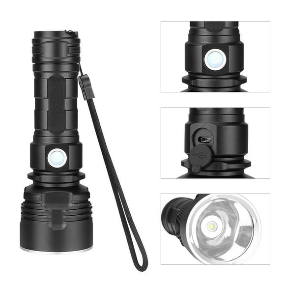 Dvkptbk Flashlight P50 Aluminum Alloy USB Rechargeable Flashlight Outdoor Strong Flashlight P70 Camping Essentials