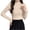 Beige, variant on Turtleneck Long Sleeve Shirts Crop Casual Trendy Summer Round-Neck Comfy Pullover Basic Tops Army Green Free Size