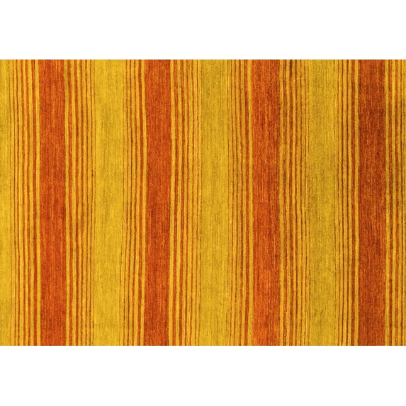 Ahgly Company Indoor Rectangle Abstract Yellow Modern Area Rugs, 2' x 4'