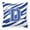 Letter D, variant on Monogram Initial D Tiger Stripe Blue and White Fabric Decorative Pillow