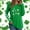 #0014-Army Green, variant on Uootdi St. Patrick's Day Sweatshirt for Women Irish Shamrock Round Neck Pullover Long Sleeve Shirts Leaf Clover Raglan Tops Gift