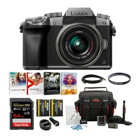 Panasonic LUMIX G7 Mirrorless Camera with 14-42mm Lens Bundle (Best Panasonic Mirrorless Camera)