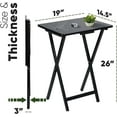 thumbnail image 3 of HYJY Conventional Solid and Sturdy Wood Construction Portable Folding TV Snack Tray Table Desk Serving Stand, Black (4-Piece Set), 3 of 17