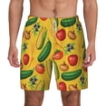 thumbnail image 2 of Picia Colorful Vegetables pattern Mens Swim Trunks with Compression Liner Stretch Beach Shorts Quick Dry with Zipper Pockets No-Chafing Board Shorts-Large, 2 of 9
