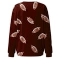 thumbnail image 5 of JIAYUE Women Crew Neck Sweatshirt Long Sleeve Print Glitter Football Pattern Casual Pullover Top For Daily Walking Outdoor Activities Sports Watching Relaxed Wear, 5 of 5