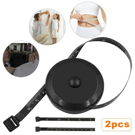 

Dosaele 2PCS Measuring Tape for Body Soft Tape Measure for Body Sewing Fabric Tailor Cloth Craft Measurement Tape，60 Inch/1.5M Black Retractable Dual Sided Measure Tape