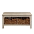 thumbnail image 5 of Woven Paths Traditional Storage Coffee Table with Bins, White Oak, 5 of 11
