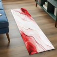 thumbnail image 3 of 2'x6' Rug Runners for Hallways Kitchen, Marble Red Non Slip Entryway Beside Floor Carpet Runner, Gold White Modern Gradient Ocean Wavy Ripple Laundry Room Bedroom Throw Rugs Mat for Family Pet, 3 of 8