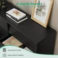 thumbnail image 3 of 6 Drawer Dresser,Vintage Bevel Design Double Dresser,Chest of Drawers for Living Room,Hallway,Black, 3 of 7