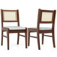 thumbnail image 1 of Gymax 2PCS Rattan Dining Chairs Upholstered Kitchen Chairs w/ Rubber Wood Frame, 1 of 9