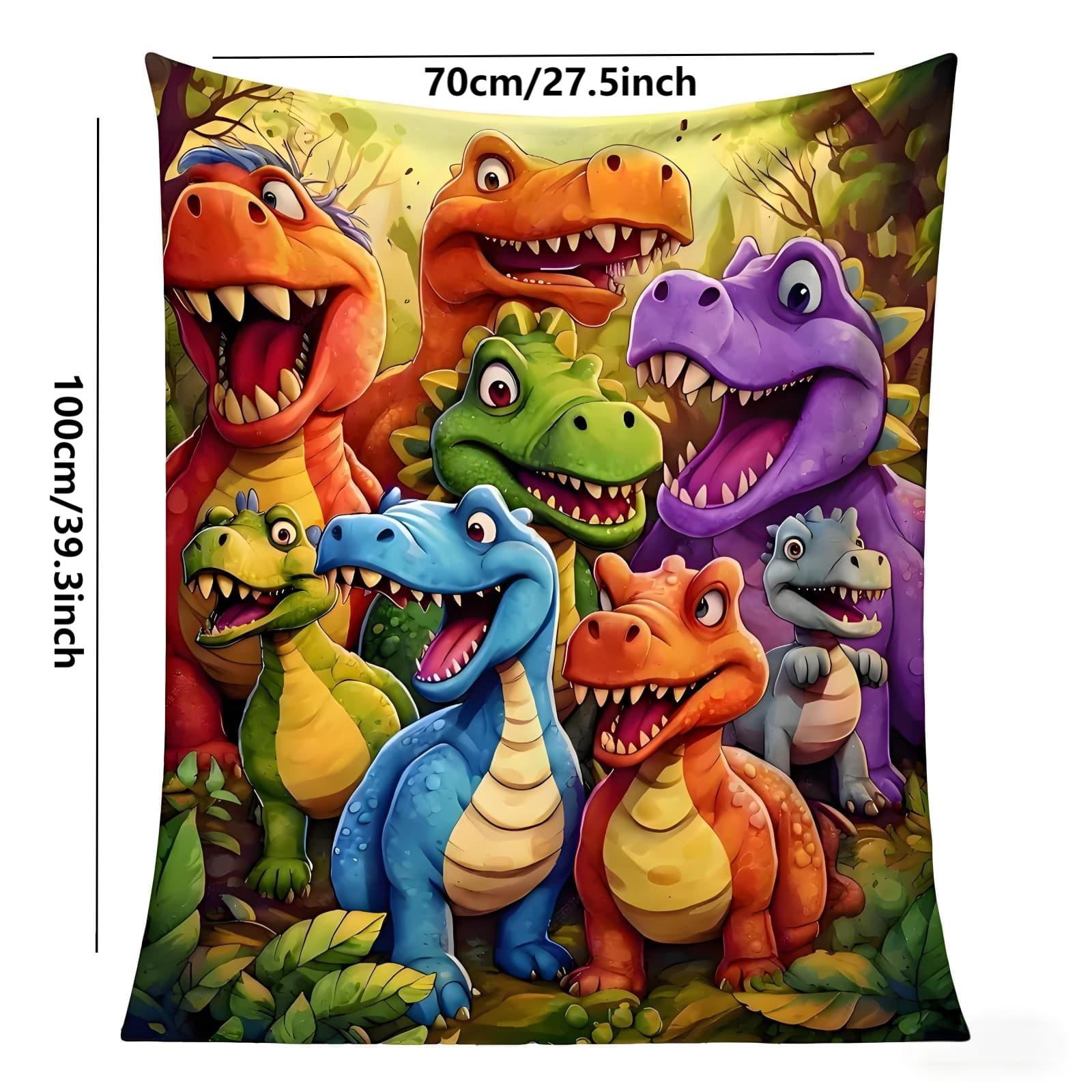 2026 New Dinosaur Blanket for Boys, Cute Smiling Dinosaurs Hd Digital Print Flannel for Boys and Girls, Contemporary Animal Theme, 50x60in