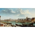 thumbnail image 2 of Raguenet, Jean-Baptiste 32x19 White Modern Wood Framed Museum Art Print Titled - A View of Paris with the Ile de la Cité, 2 of 4