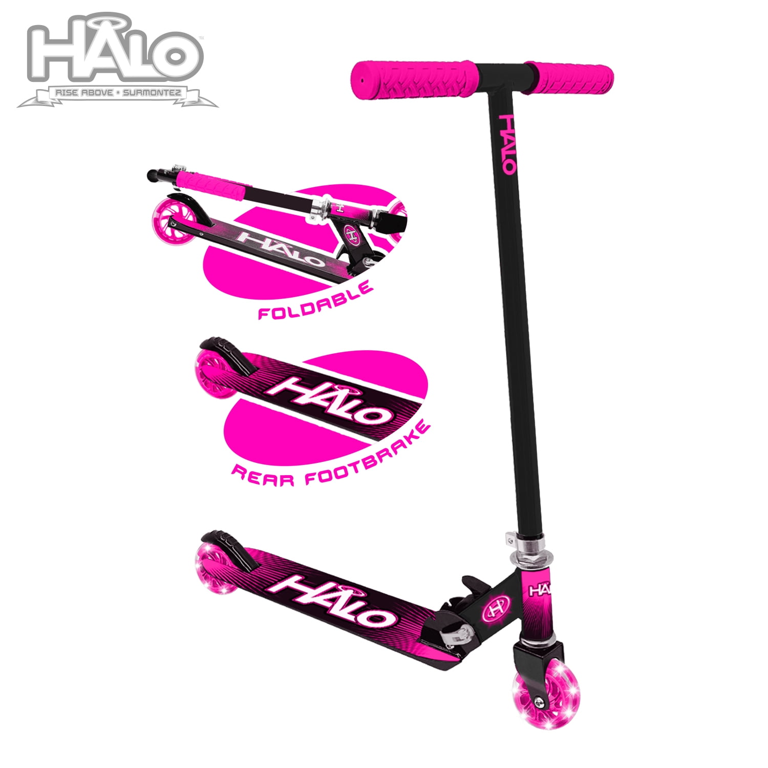 HALO Rise Above 6 Piece Inline Scooter Complete Combo Set Blu for 5+ 
