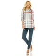 thumbnail image 4 of Haute Edition Women's Pattern and Solid 3/4 Roll Tab Sleeve Tunic Blouse Top, 4 of 7