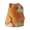 thumbnail image 2 of Dserhfy Wooden Carved Cat Figurine Handmade Woodcarving Art Kitten Statue Small Animal Sculpture Home Office Desktop Decoration Ornament, 2 of 8